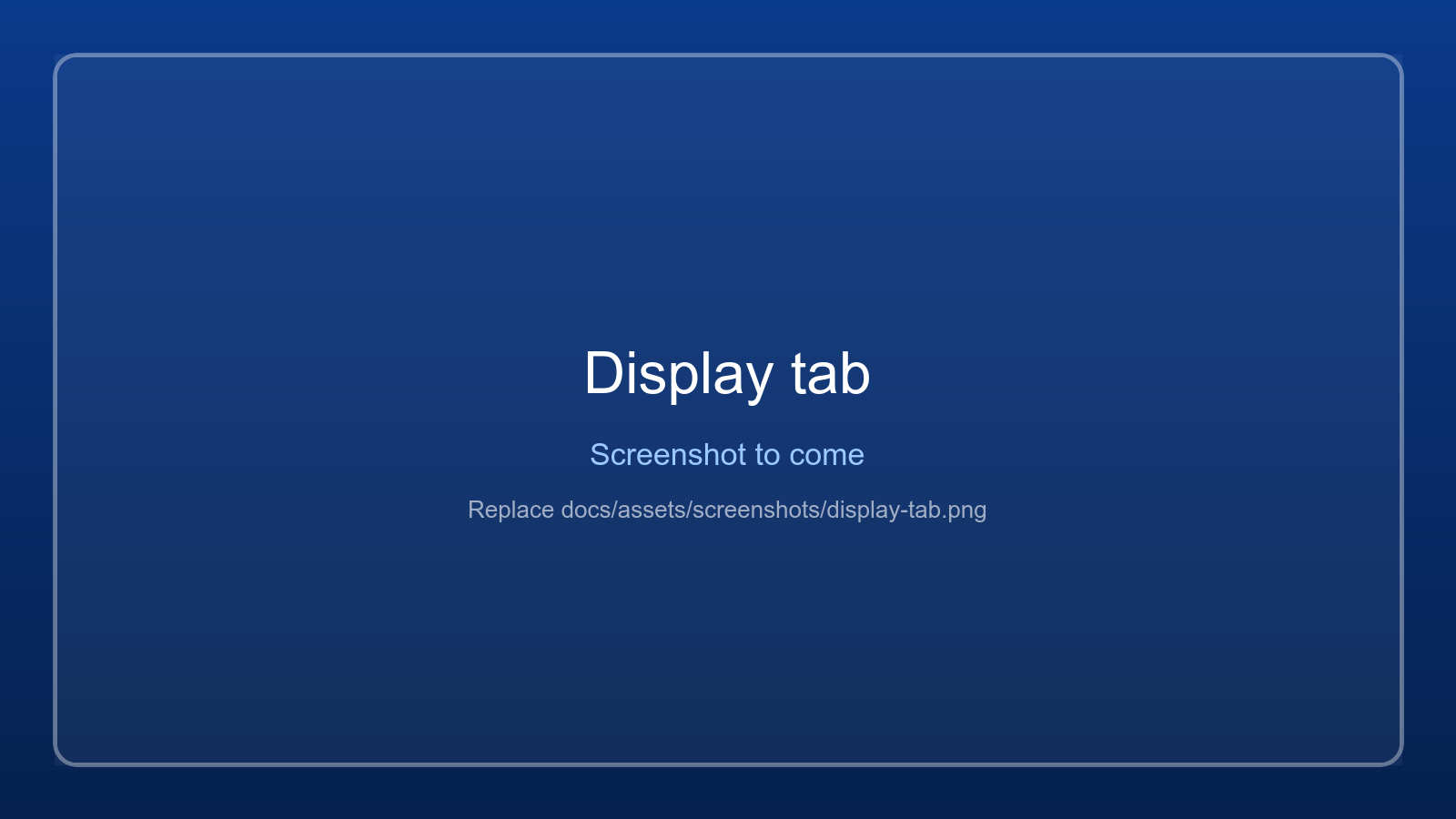 Display tab