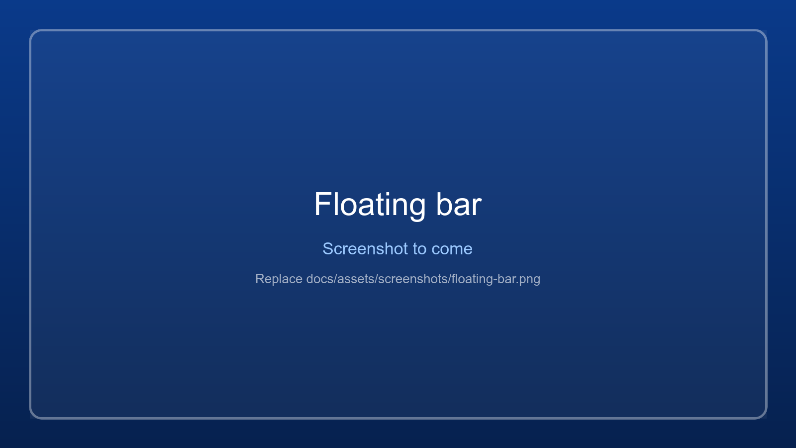 Floating bar